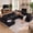 Black, variant on EHANCIS 130.3" W Oversized Modular Sectional Sofa,Modern Cloud Couches ,7 Seater Convertible Sofas with Ottoman, Corner Couch Furniture Set, Chenille Fabric for Living Room ,Apartment, Gray