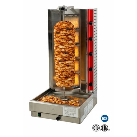 Commercial Shawarma Machine 47,500 BTU Vertical Rotisserie Broiler, Gas/Propane Doner Kebab Grill, Stainless Steel, 21"x23X 44"