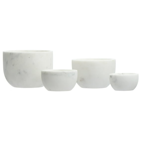 Creative Co-Op White Marble Bowls (Set of 4)