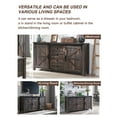 thumbnail image 3 of OKD 60" Farmhouse Dresser 4 Drawer Modern Storage Cabinet with Sliding Barn Door for Bedroom, Chest of Drawers Wood Organizer TV Stand for Living Room, Dark Rustic Oak, 3 of 6