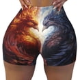 thumbnail image 2 of Goofa Red And White Fire Bird Printed Workout Shorts Women Seamless Scrunch Butt Lifting High Waisted Gym Booty Shorts Elastic Workout Shorts-Medium, 2 of 8