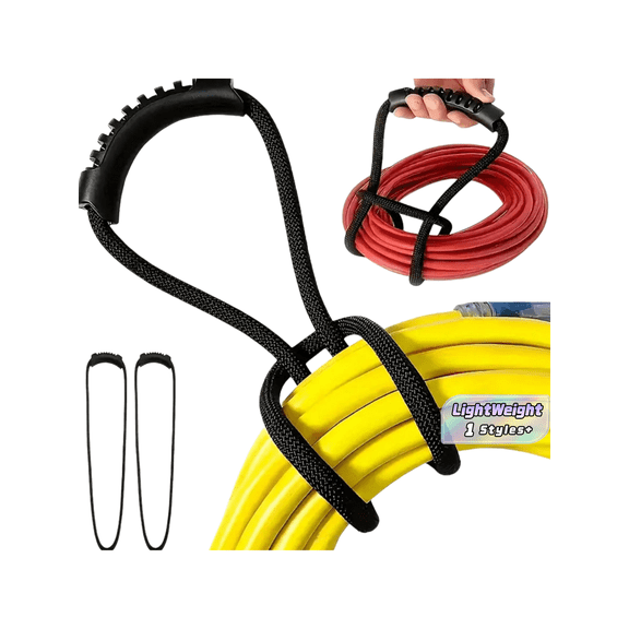 Heavy Duty Storage Strap with Easy Grip Handle, 24" Cord & Hose Organizer, Black, 1 Pack