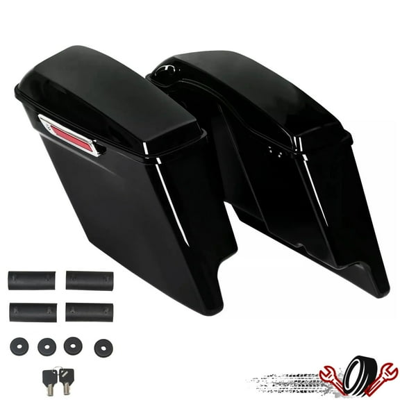 5" Stretched Extended Hard Saddlebags Bags For Harley Touring Street Glide 93-13