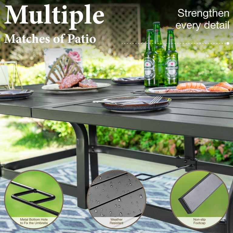 MF Studio 7-Piece Outdoor Patio Dining Set with Rectangular MF Studio 7-Piece Outdoor Patio Dining Set with Rectangular