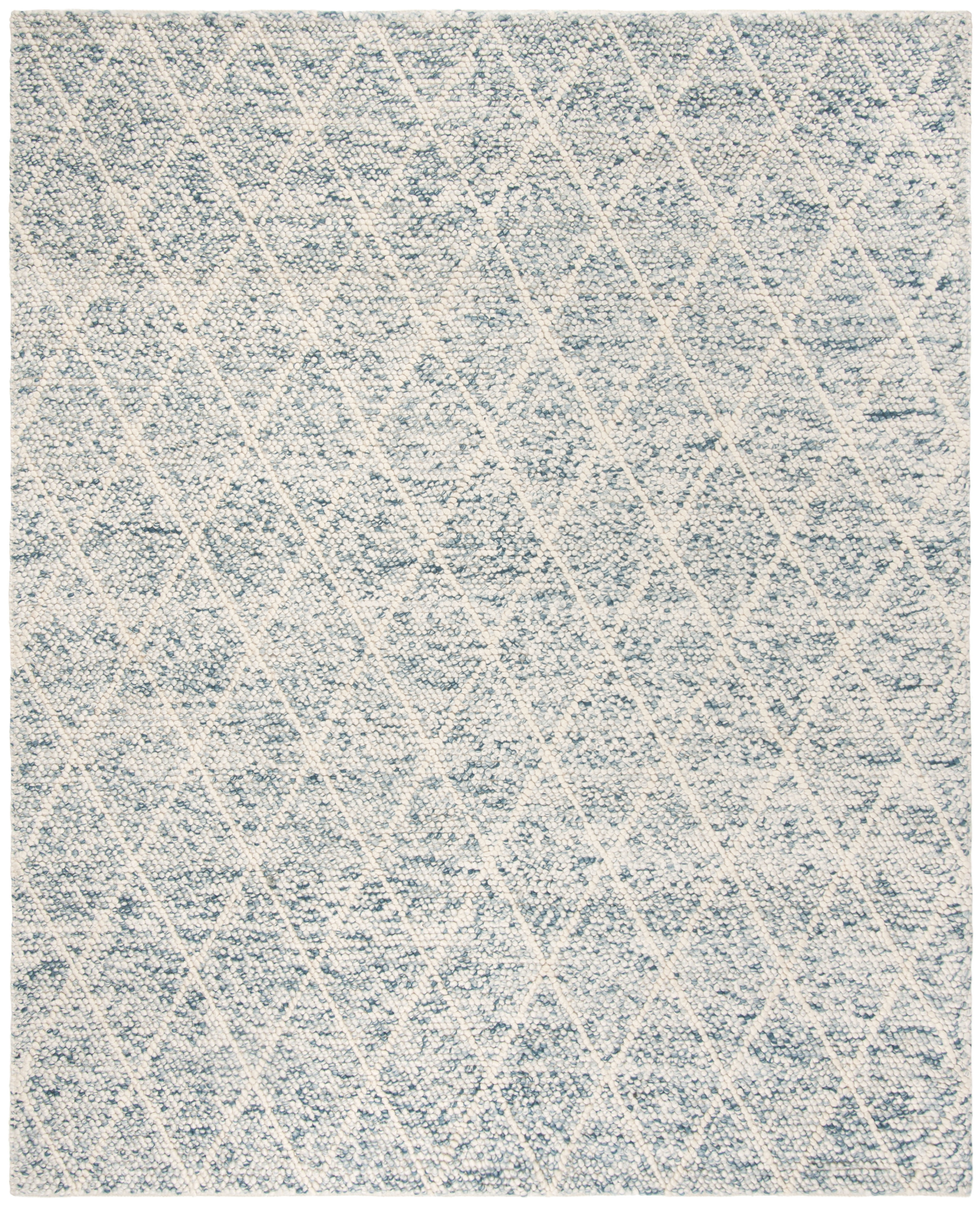 SAFAVIEH Natura Taegan Geometric Diamonds Area Rug, Ivory/Blue, 5' x 8'