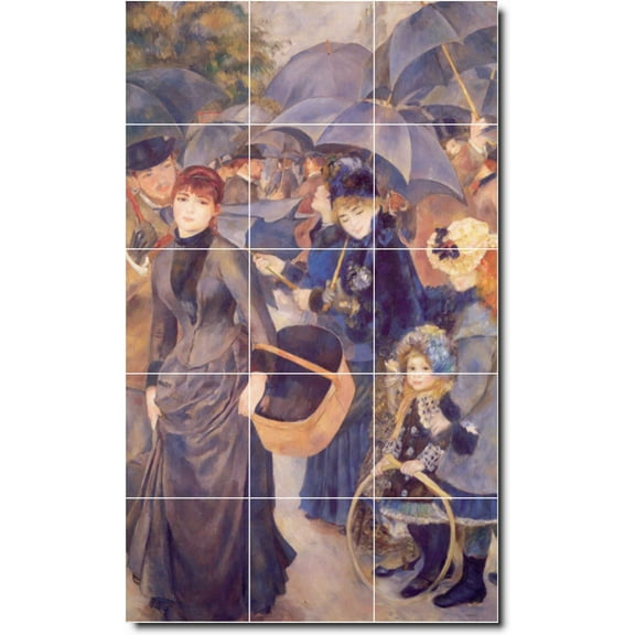 Ceramic Tile Mural-Auguste Renoir Women Painting 31. 12.75" w x 21.25" h using (15) 4.25 x 4.25 ceramic tiles