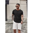 thumbnail image 3 of COOFANDY Men's Black Henley Shirts Short Sleeve Casual T-Shirts with Pocket Summer Button Henleys Classic Basic Tees for Men, 3 of 6