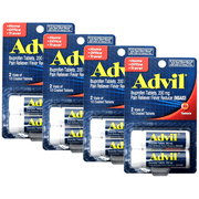 Advil Coated Tablets Pain Reliever and Fever Reducer, Ibuprofen 200mg, 2 x 10 Count Vials Travel Size Pack of 4 (8 vials total)