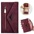 thumbnail image 5 of Dteck Case for iPhone 13 mini 5.4-inch,Retro Magnetic Leather Wallet Zipper Card Holder Pocket Flip Wrist Strap+Shoulder Strap Crossbag Cover for iPhone 13 mini,Winered, 5 of 7