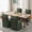 Green, variant on VKNOW Upholstered Dining Chair with Casters and Storage, Fabric Rolling Desk Chair with Wheels for Home Office Living Room, Easy Assembly, Navy