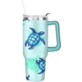 thumbnail image 2 of Sea turtle Tumbler with Handl, Stainless Steel Vacuum Insulated Travel Coffee Mug 40 oz, Inspirational Birthday Christmas Gifts for Sea turtle Lover Friends, 2 of 6