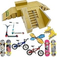 thumbnail image 1 of STASHABLES Finger Skateboard Ramp Set – Finger Skatepark Kit 16 Pieces – Skate Park Kit Including Skateboards, Ramps, Scooters, Skates, Bikes and Caster Boards – Fingerboard Skate Set, 1 of 3