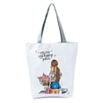 thumbnail image 1 of Roomy Solid Shoulder Straps Shoulder Pouch Small Zipper Cute Little Girl Print Tote Pouch for Work, 1 of 10