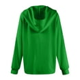 thumbnail image 5 of UoCefik Oversized Sweatshirt for Women Hooded Waffle Knit V Neck Drawstring Hoodie Lightweight Casual Button Down Long Sleeve Pullover Comfy Fall Top Green S, 5 of 7