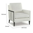 thumbnail image 5 of Benjara Adi Accent Chair, Ivory Polyester Acrylic Blend, Black Solid Wood Frame, 5 of 6