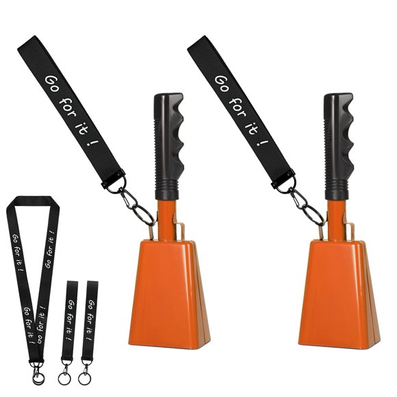 Cowbells Mardili, mango de 25 cm, 2 unidades, generador de ruido, color naranja