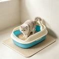thumbnail image 6 of HOARBOEG Semi-Enclosed Cat Litter Box with Top Entry Lid and High Sides, Odor Control Covered Kitty Litter Pan with Scoop Filter for Anti Scatter, Indoor Cat Toilet Blue, 6 of 6