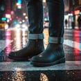 thumbnail image 4 of Milwaukee Motorcycle Clothing Co. Men's Kickstart Black Leather Motorcycle Boots, MBM9009 10, 4 of 9