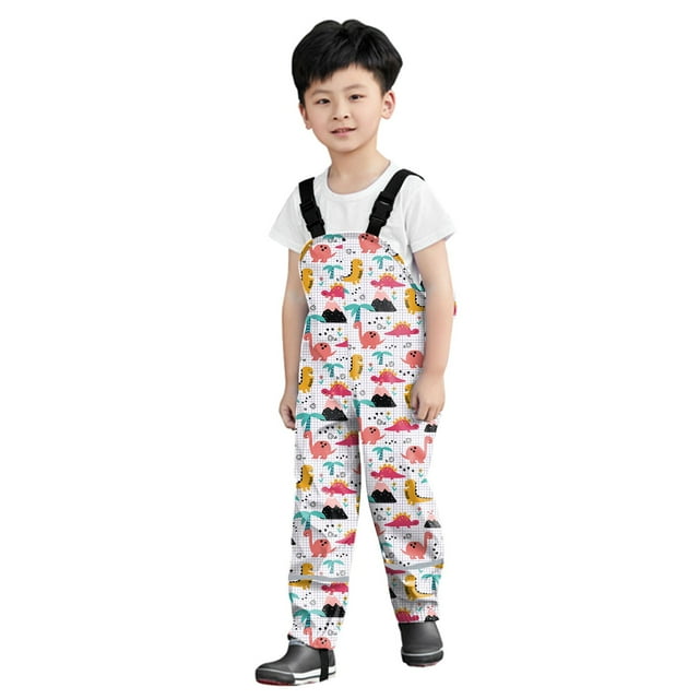 GDREDA Girls' Jumpsuits & Rompers Spring Jumpsuits for Girl Children Rain Pants Boys And Girls Play Water Pants Children Outdoor Pants White,6-7 Years