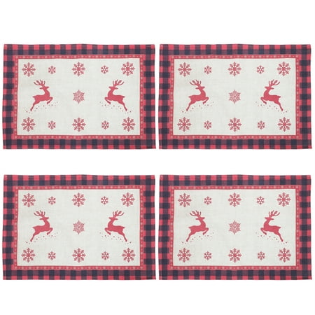 

4pcs Christmas Table Cloth Dinner Table Decoration Table Mat Restaurant Decor