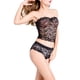 thumbnail image 3 of Conjunto de lencería de encaje floral encantador para mujer, sujetador, bragas, ropa interior, ropa de dormir, negro, M Inevent XX000203-05, 3 of 7