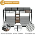 thumbnail image 5 of Bellemave Metal Triple Bunk Bed for 3,Twin over Twin&Twin Size Bunk Bed with Storage Shelves Staircase,Sturdy Dorm Bed Frame for Kids/Teens/Adults,Black, 5 of 11