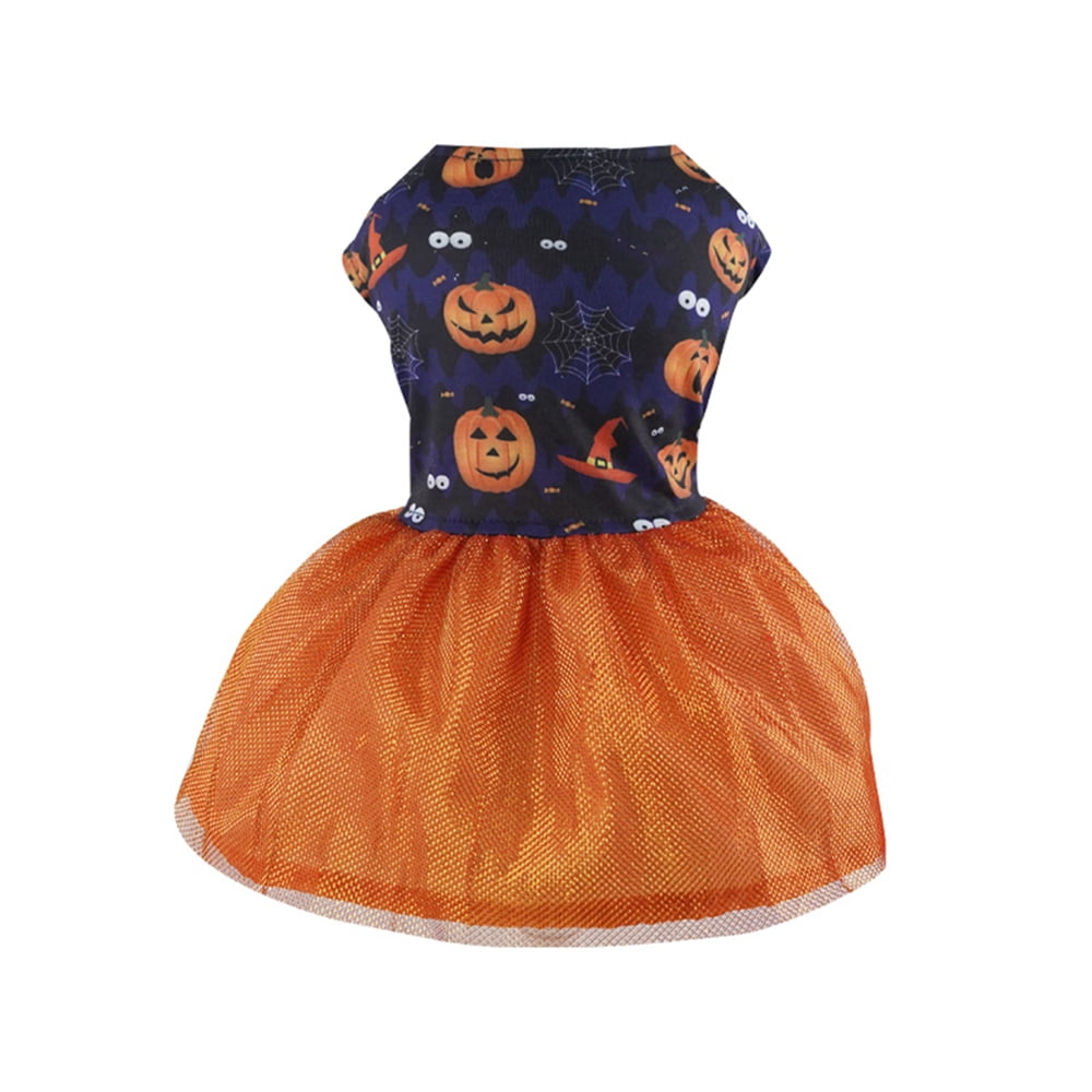 Halloween Dog Dress Puppy Dresses Pumpkin Bat Skull Dresses for Dogs