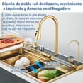thumbnail image 4 of Fregadero de Cocina 75x45cm de Una Cubeta Extra Grande - Acero Inoxidable Antihuellas + Grifo Cascada Extraíble, Incluye Dispensador de Jabón, Filtro de Agua y Antiderrames, 4 of 9