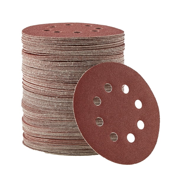 Sanding Disc Set 150-PCS, 5 Inch with 10 Grits 60-600, Aluminum Oxide with 8 Dust Holes, Velcro Backing, for Orbital Sanders for Wood Metal Polishing