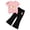 A8-J, variant on Gibobby Matching Sets for Girls Summer Solid Knit Short Sleeve T Shirt Flare Pants Bell Bottoms Athletic Clothes(2-3 Years,J)