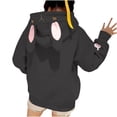 thumbnail image 4 of jsaierl Women Bunny Ears Hoodie Kawaii Anime Aesthetic Cute Japanese Rabbit Long Sleeve Top Hooded Sweatshirt Pullover Sweater, 4 of 9