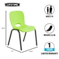 thumbnail image 4 of Lifetime Kids Steel Framed Indoor/Outdoor Stacking Chairs, Lime Green, (Set of 4) 80473, 4 of 11