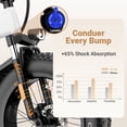thumbnail image 5 of Luckeep X1 Lite Foldable Electric Bike for Adults 1500W Peak Motor,720WH Removable Battery,28MPH 60 Miles,20"*4" Fat Tire All-Terrain E-bike with Front Suspension,Mountain Electric Bicycle,UL2849, 5 of 10