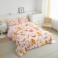 thumbnail image 3 of Homewish Kawaii Gingerbread Man Bedding Comforter Set,Cute Macaron Candy Cane Twin Comforter Sets,Pink Brown Bedding Set For Girls Kids,Breathable Home Decor Reversible,2-Piece, 3 of 8