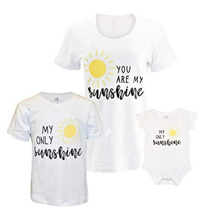 

Unique Baby My Sunshine Mommy and Me Matching Mothers Day Shirt (3Y White)