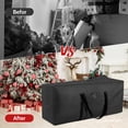 thumbnail image 2 of Yexmas 3 Pack Large Christmas Tree Storage Bag,Fits up to 7.5 ft Artificial Trees,Christmas Wreath Garland Storage Bag,Christmas Ornament Storage Box,Reinforced Handles & zipper,Black, 2 of 7