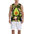 thumbnail image 4 of Gaeub Avocado Keep Calm Men's Mesh Basketball Jersey, Quick-Drying Sleeveless Top S-4XL, Loose Muscle Tank Top -Small, 4 of 9