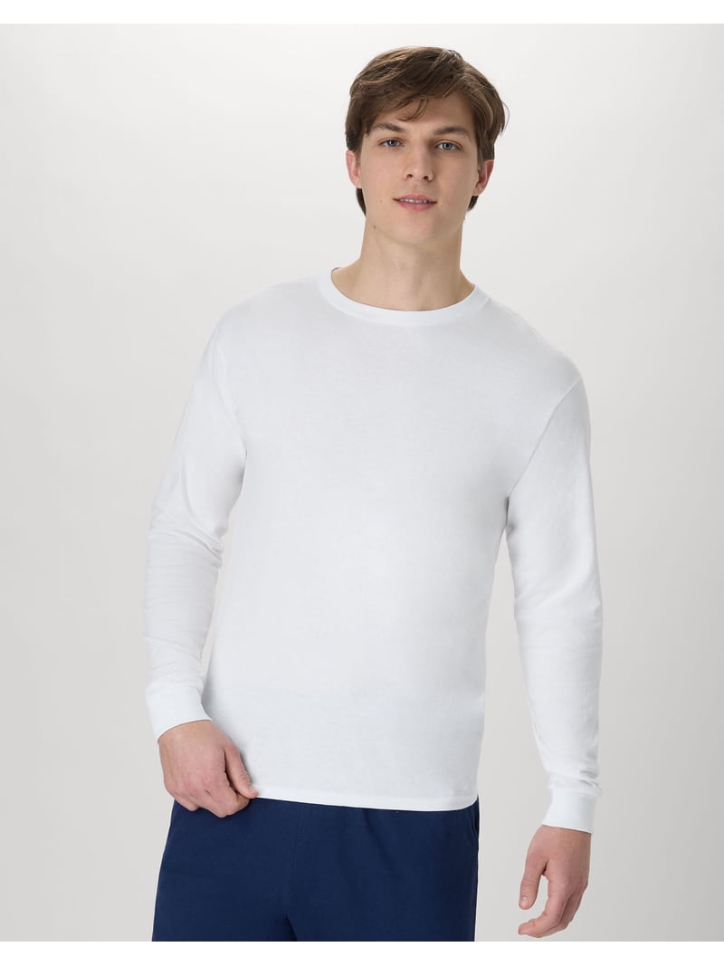 Hanes Men's ComfortSoft Long-Sleeve T-Shirt 4-Pack, 100