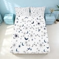 thumbnail image 4 of Homewish Stars Moon Bed Sheets, Cartoon Full Size Sheets for Kids, 4 Pieces (1 Flat Sheet, 1 Fitted Sheet and 2 Pillowcases), 4 of 6