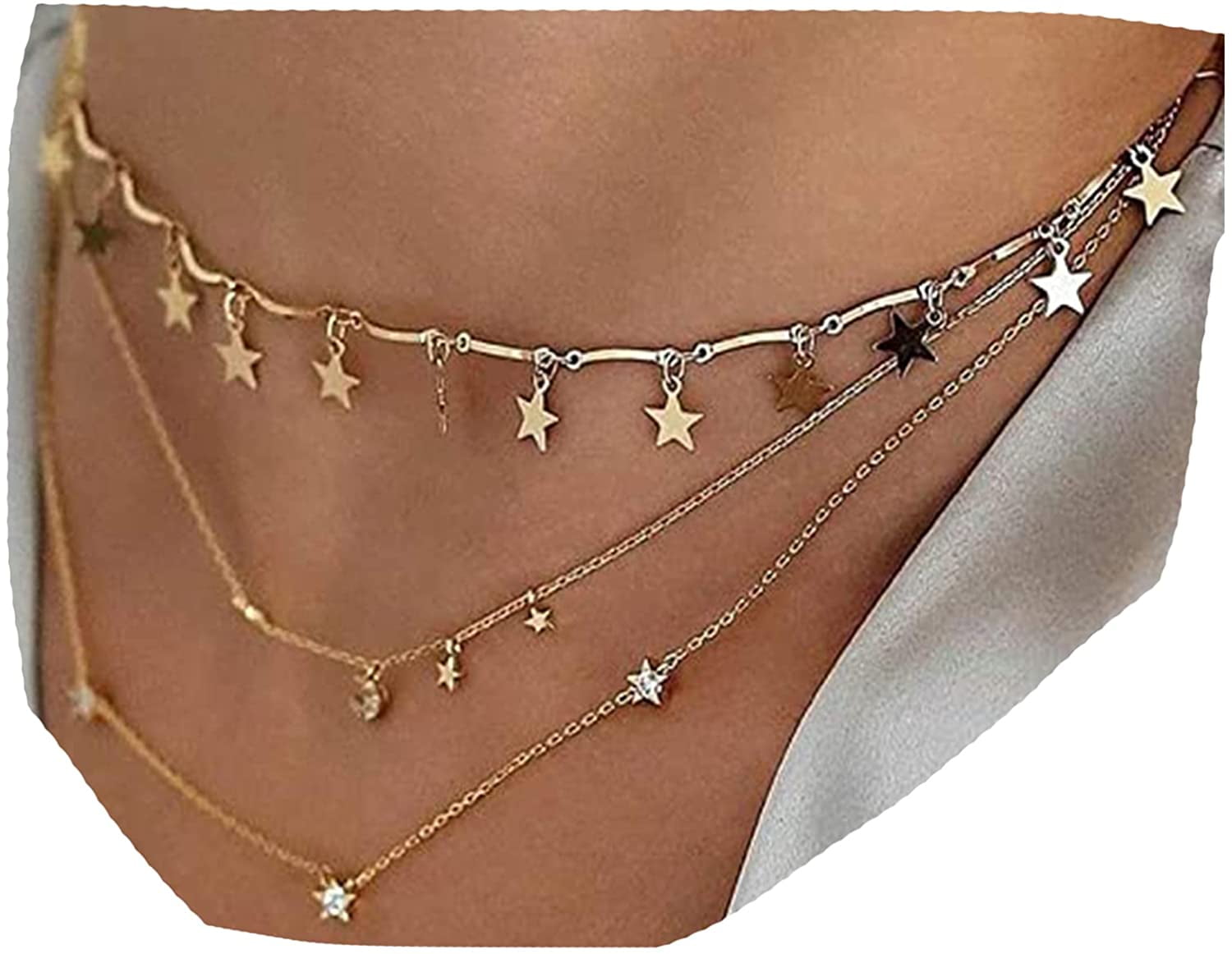 Women Simple Moon Star Choker Necklace Pendant,Necklace Trendy Necklace