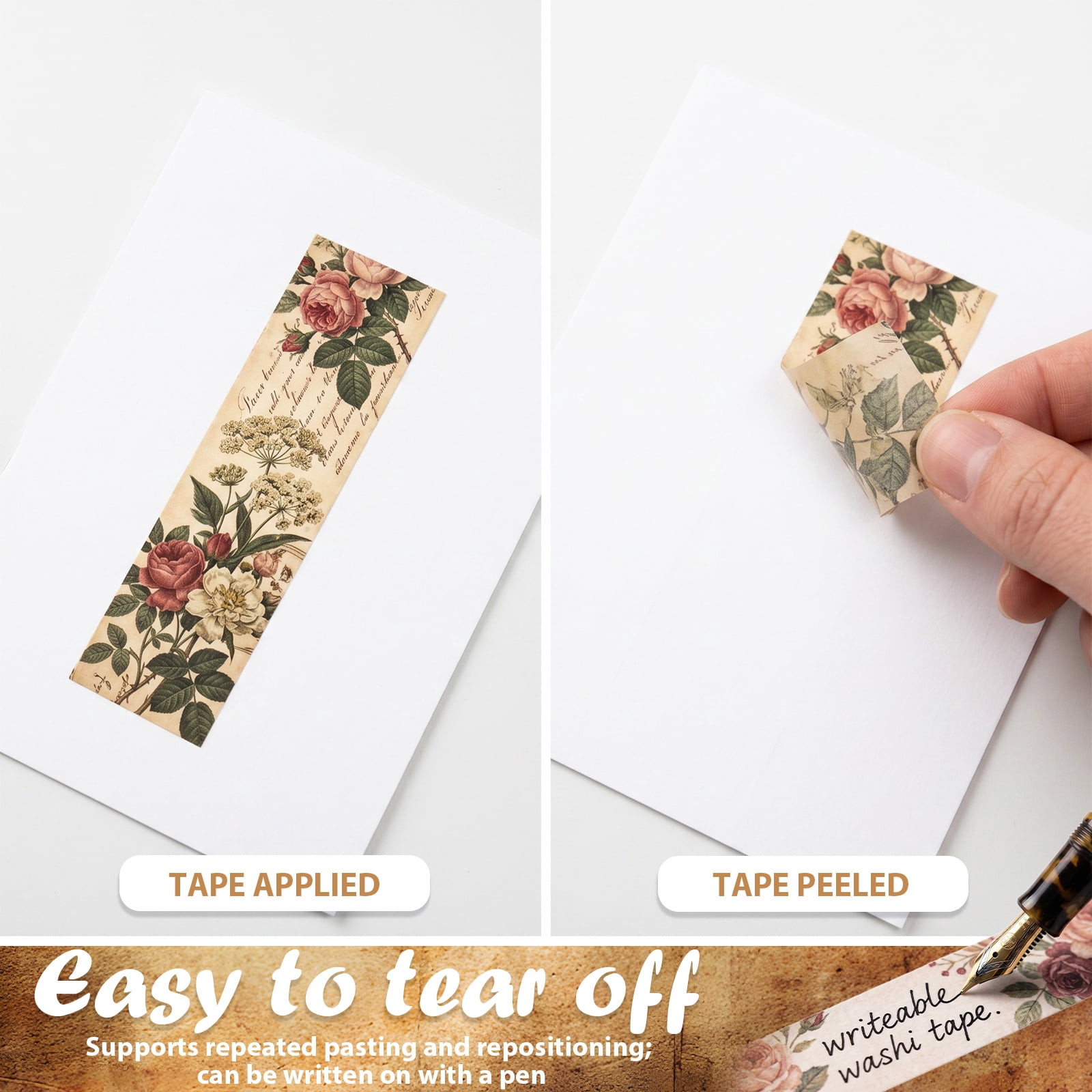 96 Roll Vintage Washi Tape Set 4 Theme Medieval Oil Painting Romantic and Garden Decorative Tape Assorted Sizes 5/10/15/20/30mm Wide 2m Long for Journal Scrapbook and DIY Craft