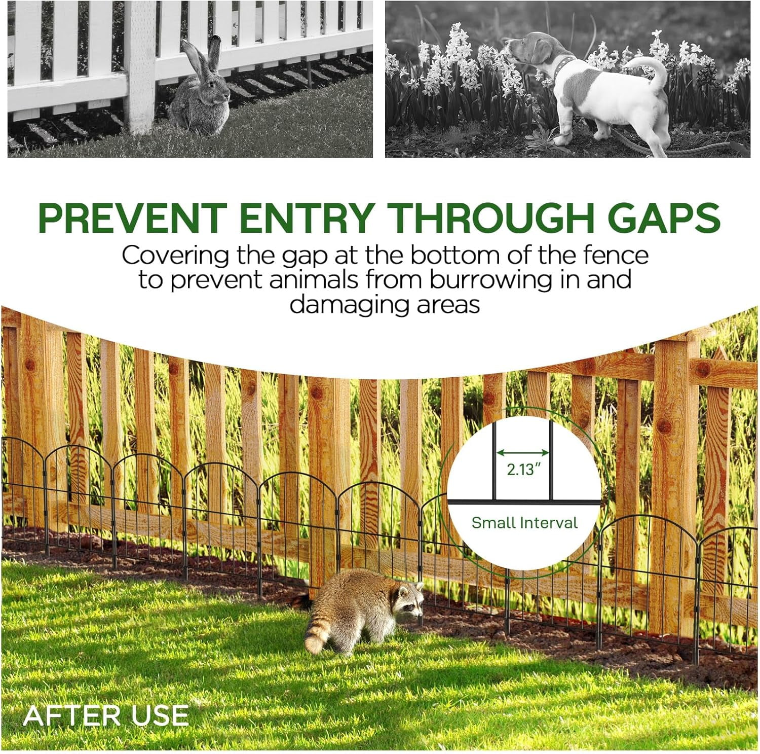 Saburrnity 10 pack Decorative Garden Fence Panels Animal Barrier for Dog, Arched Flower Bed Edging Ornamental Wire Border Panel Fencing for Yard Patio Outdoor Decor