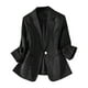 thumbnail image 2 of Blazer para mujer, color liso, solapa con botones, elegante chaqueta de traje, parte superior de poliéster para mujer, 2 of 7