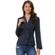 thumbnail image 1 of Blusa Elegante de Manga Larga con Solapa para Mujer Azul marino S, 1 of 6