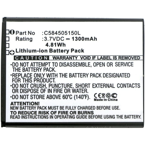 Batteries N Accessories BNA-WB-L8250 Cell Phone Battery - Li-ion, 3.7V, 1300mAh, Ultra High Capacity Battery - Replacement for Blu C584505150L, C584505150T Battery