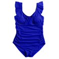 thumbnail image 6 of Leey-World Plus Size Tummy Control Halter One-Piece Swimsuit Blue,4XL, 6 of 6