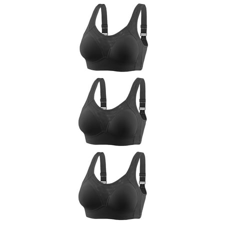 Virmaxy Womens Nursing Bras 3pc Non Steel Ring Gathering Breastfeeding Bra Slip And Polishing Daily Bra Daily Bra Daily Bra Nursing Bras for Breastfeeding and Breast Pumping Black-A L