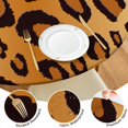 thumbnail image 4 of Gold and Black Of Leopard Print Round Fitted Tablecloth with Elastic Edge,Dining Table Cover Waterproof,Outdoor Round Tablecloth for Camping,Dining,Indoor and Outdoor, 4 of 7