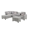 thumbnail image 6 of BSHTI 94.49" L-Shaped Modular Sectional Sofa with Storage Ottoman & Cup Holders – Corduroy Upholstery, Tufted Seat, Nail-Head Trim, Solid Wood & Iron Frame, 5 Colors, 6 of 12