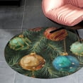 thumbnail image 4 of Christmas Balls Colorful Round Carpet Circle Rug Outdoor Patio Area Rug Washable Large Area Rugs Hallway Room Decor Fitness Mats, 4 of 8